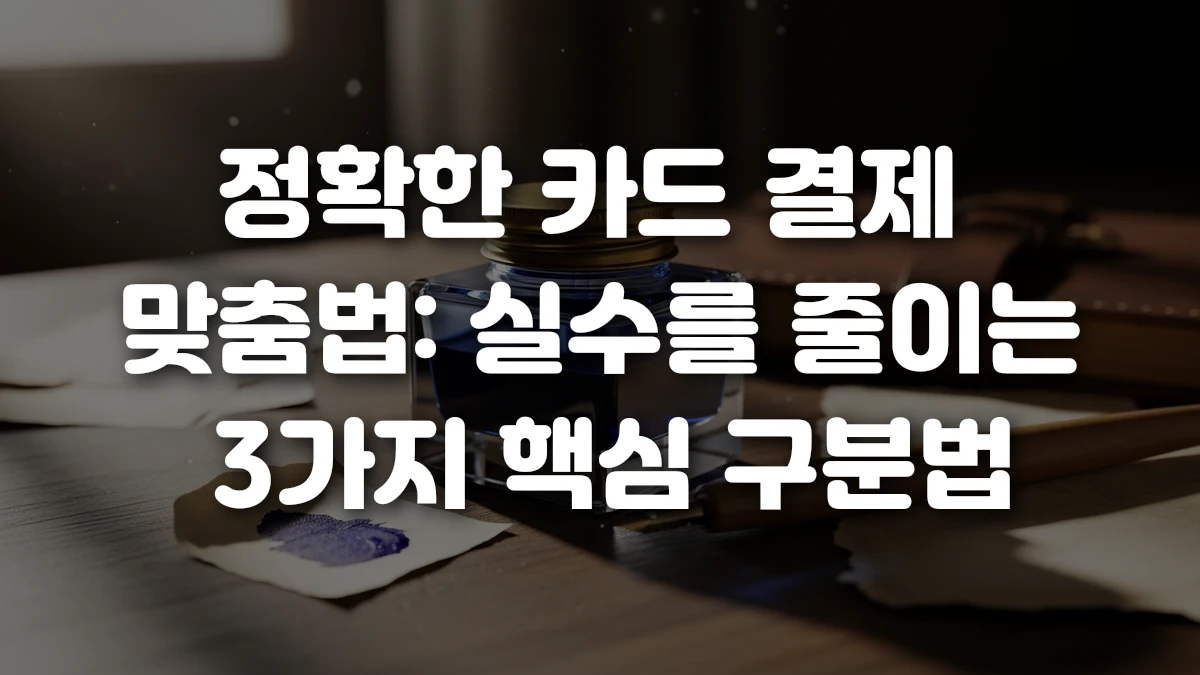 정확한 카드 결제 맞춤법 실수를 줄이는 3가지 핵심 구분법