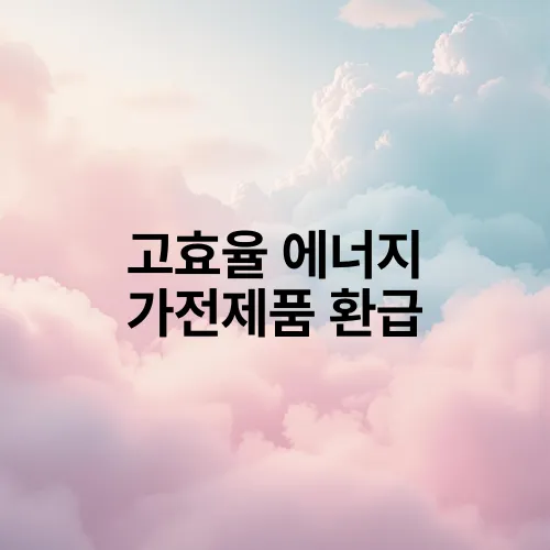 고효율 에너지 가전제품 환급