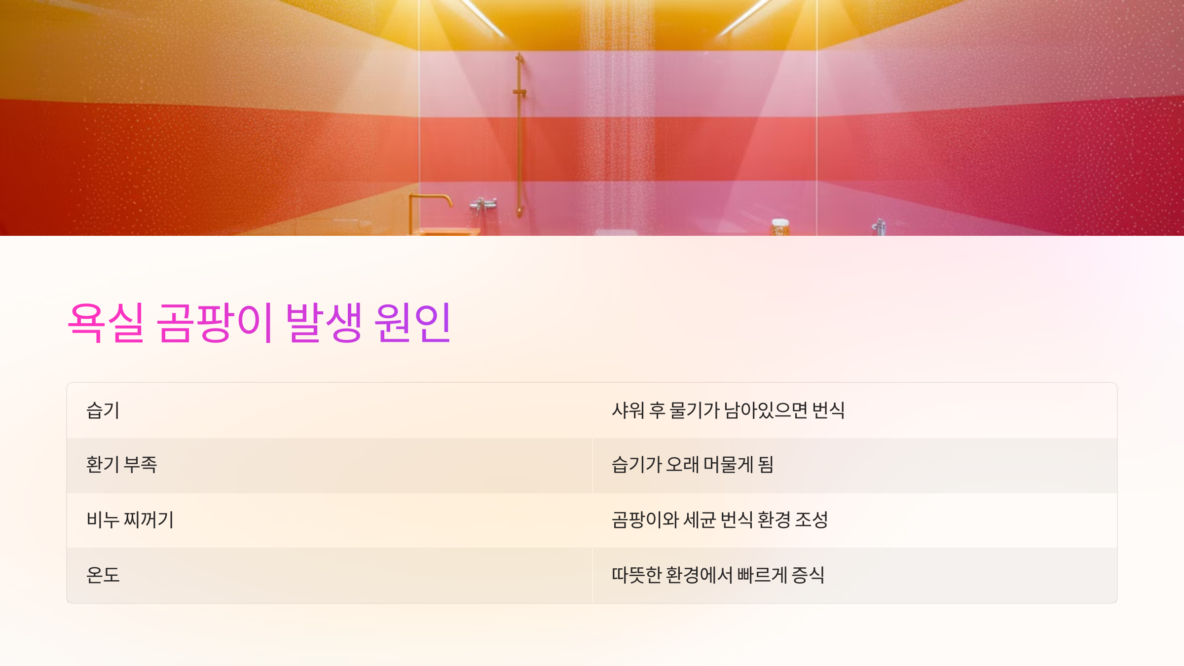 🦠 욕실 곰팡이 발생 원인