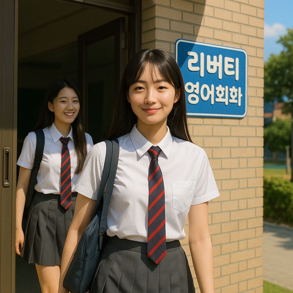 화상영어를 배우러 가는 학생