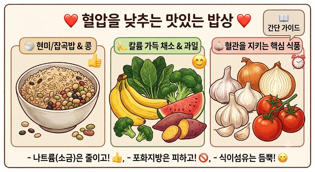 혈압을 낮춰주는 음식 이미지