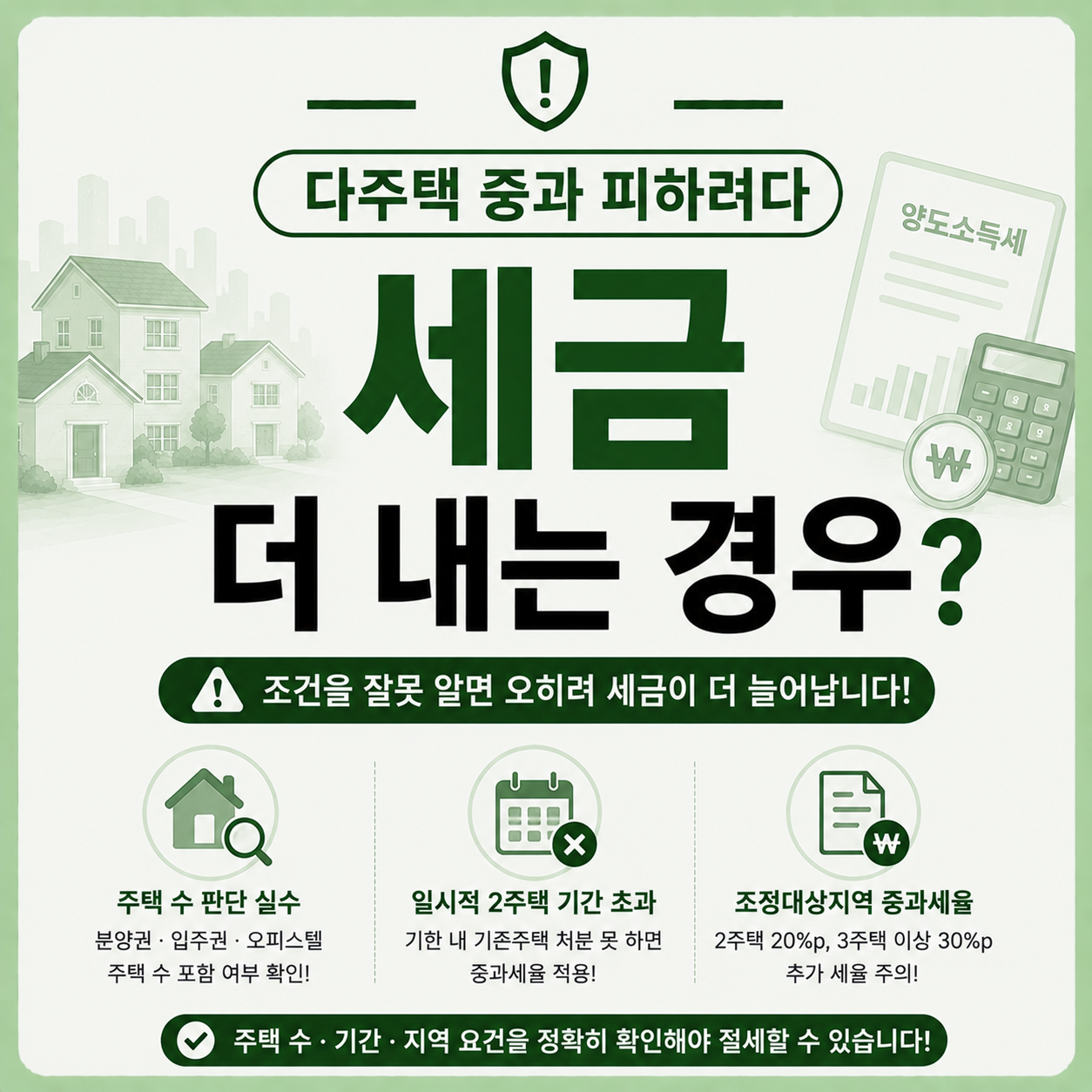 다주택 중과 피하려다 실수하는 사례 안내 이미지