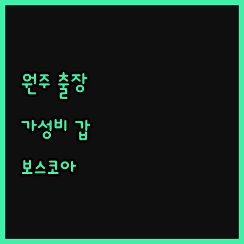 보스코아 호텔 강추! 원주 출장, 이