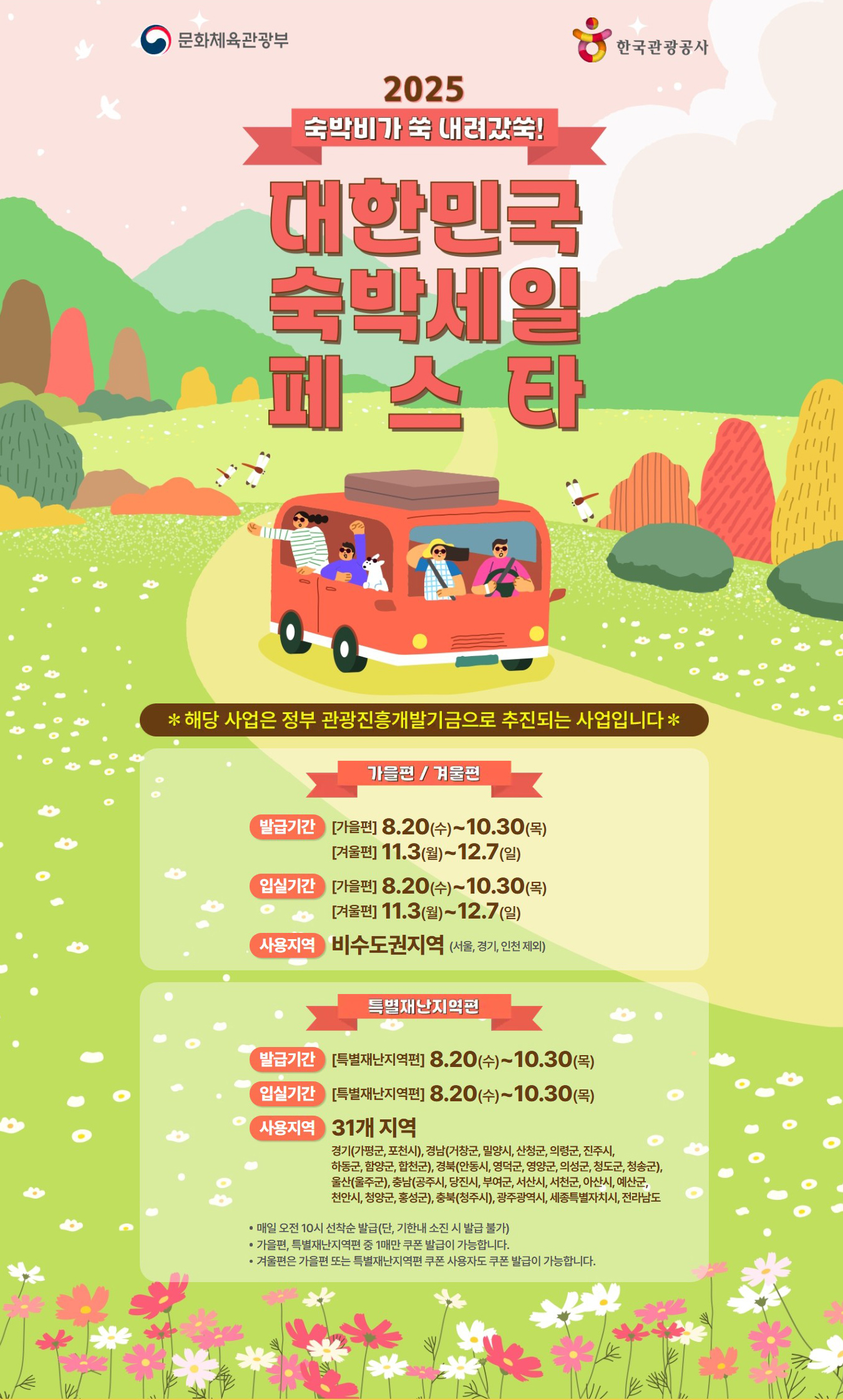 2025 대한민국 숙박세일페스타 공식 안내 포스터｜발급 기간·입실 기간·사용 지역 총정리