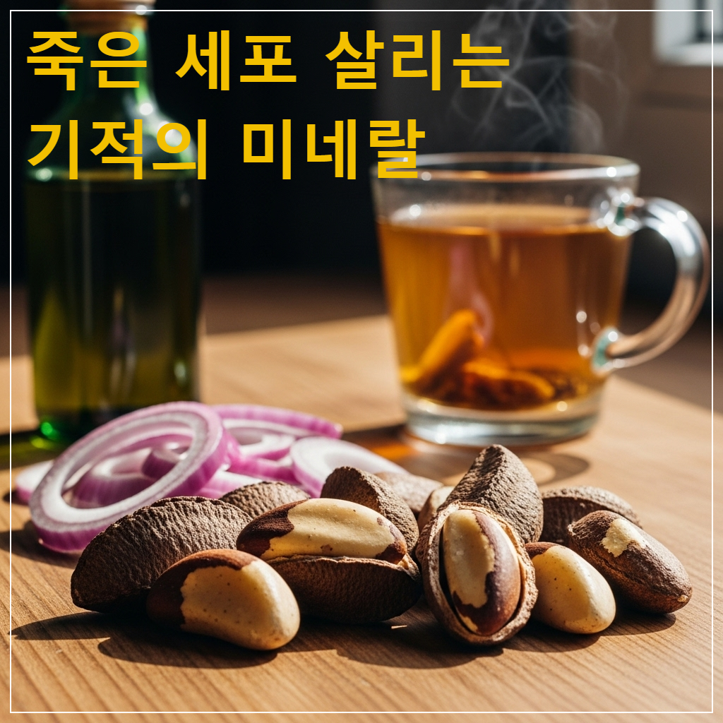 셀레늄이 풍부한 브라질너트와 건강차 레시피 재료 이미지