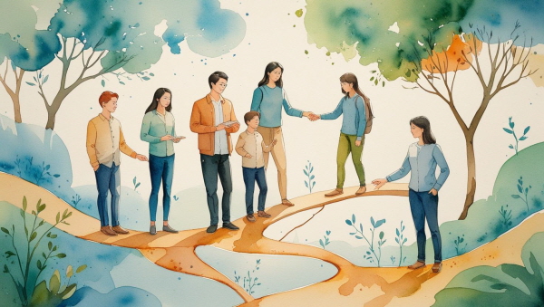 ENFJ는 타인의 감정에 민감하고, 관계를 조화롭게 유지하려는 성향이 강합니다에 관한 그림