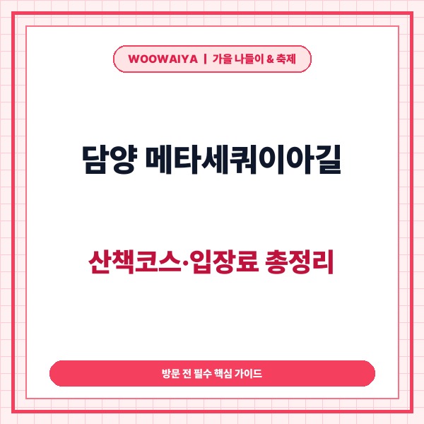 담양 메타세쿼이아길 산책코스 입장료부터 추천 동선까지 실속 정리 - 대표