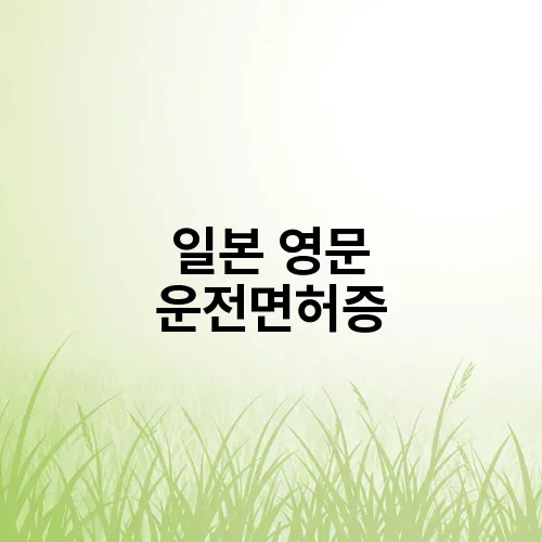 일본 영문 운전면허증