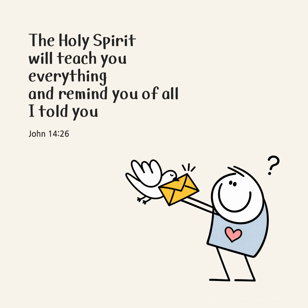Today's Bible verse card John 14:26 scripture image