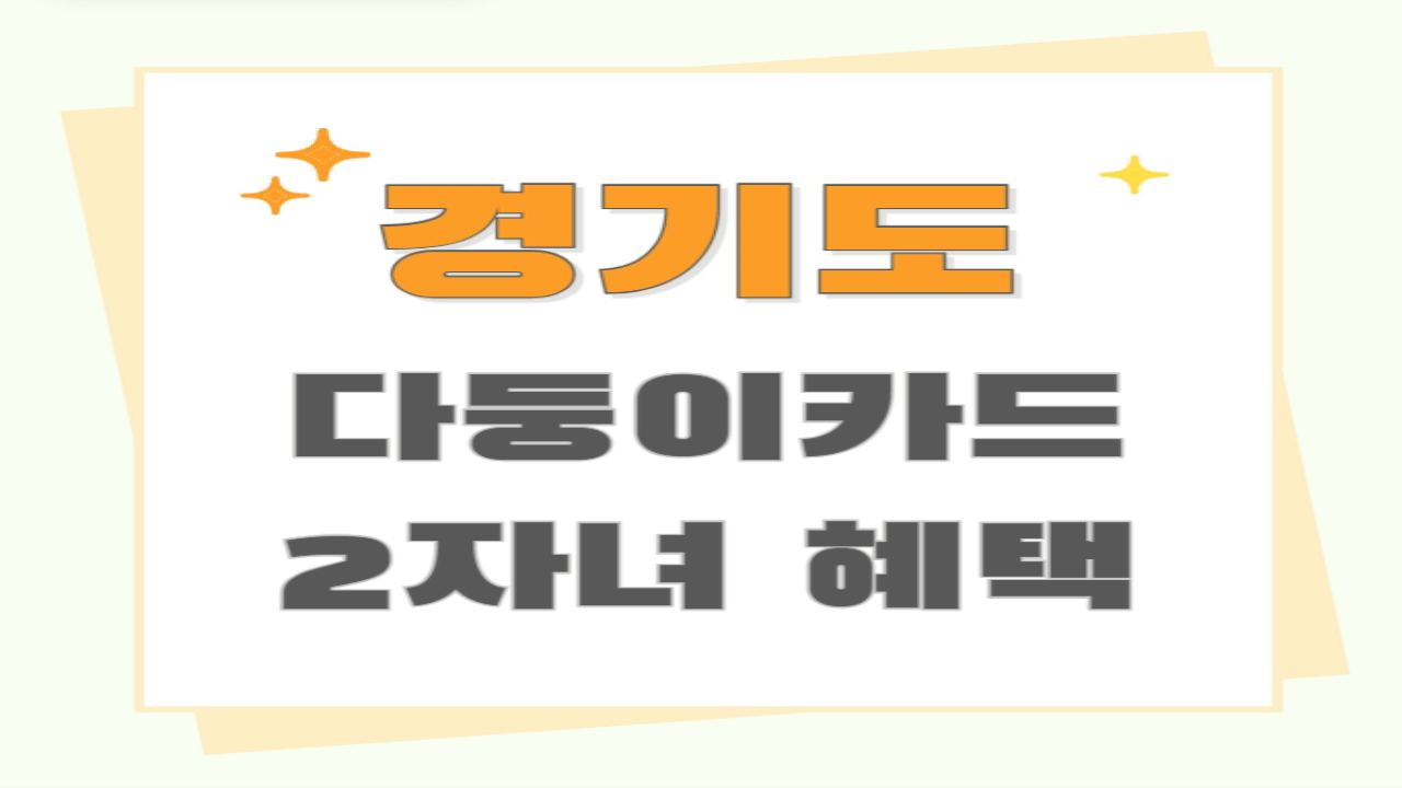 경기도 다둥이카드