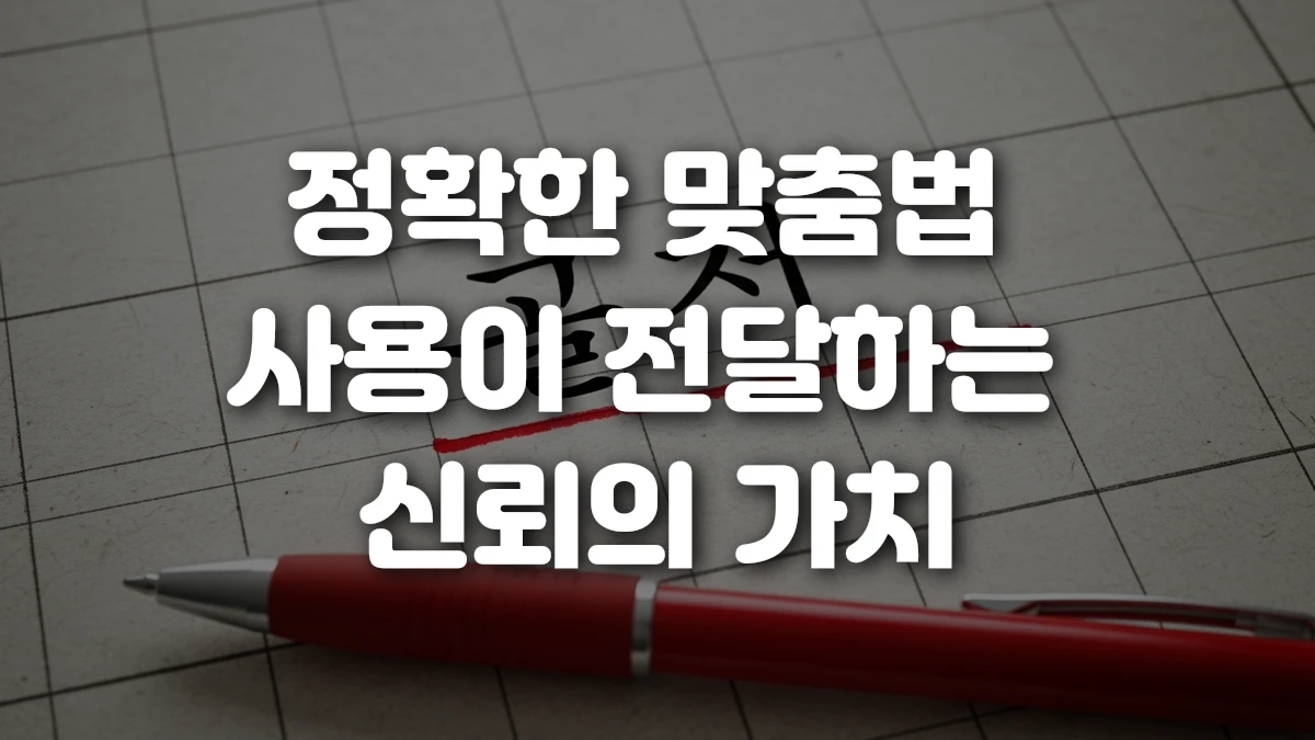정확한 맞춤법 사용이 전달하는 신뢰의 가치