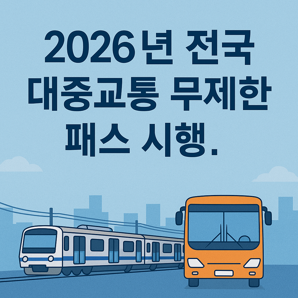 2026년 전국 대중교통 무제한 패스 시행!