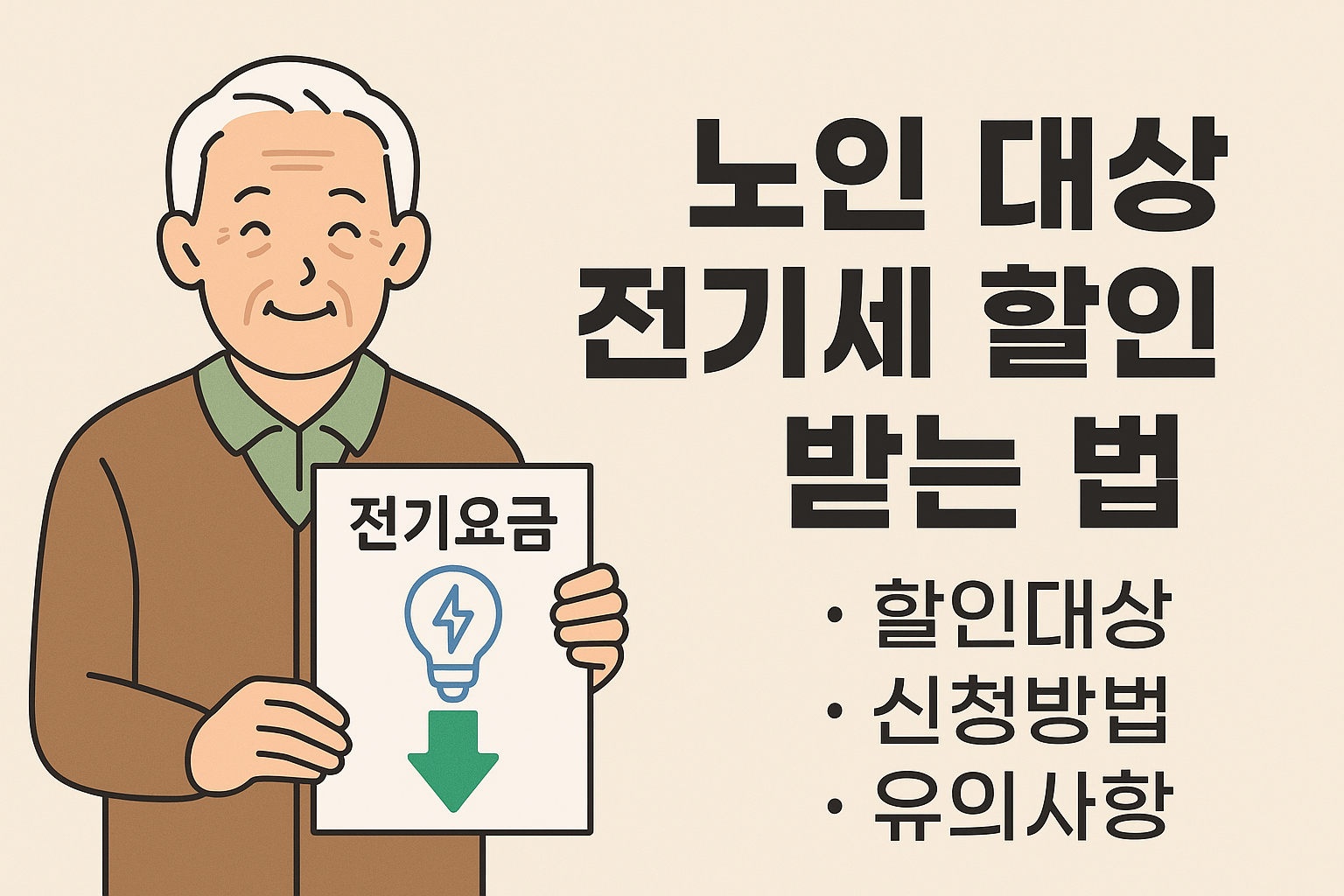 노인 전기세 감면 방법 안내 이미지