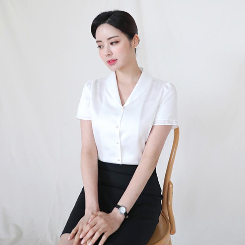 엘르2 날개소매 승무원 면접복장 정장블라우스