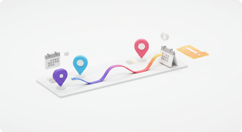 2025년부터 2035년까지 양자 클러스터 개발 단계별 일정을 보여주는 3D 타임라인 로드맵