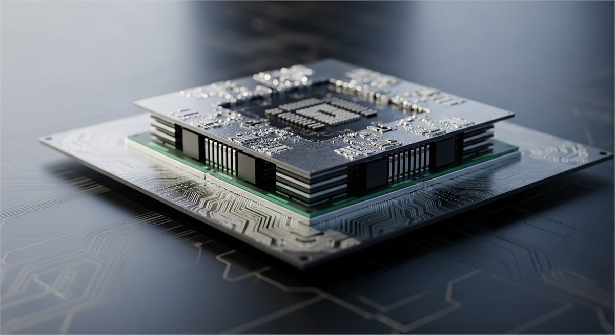 고성능 AI 반도체 패키지를 상징적으로 담은 사진