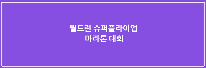 월드런슈퍼플라이업마라톤대회