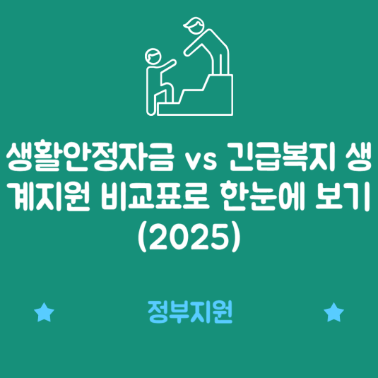 생활안정자금 vs 긴급복지 생계지원 비교표로 한눈에 보기