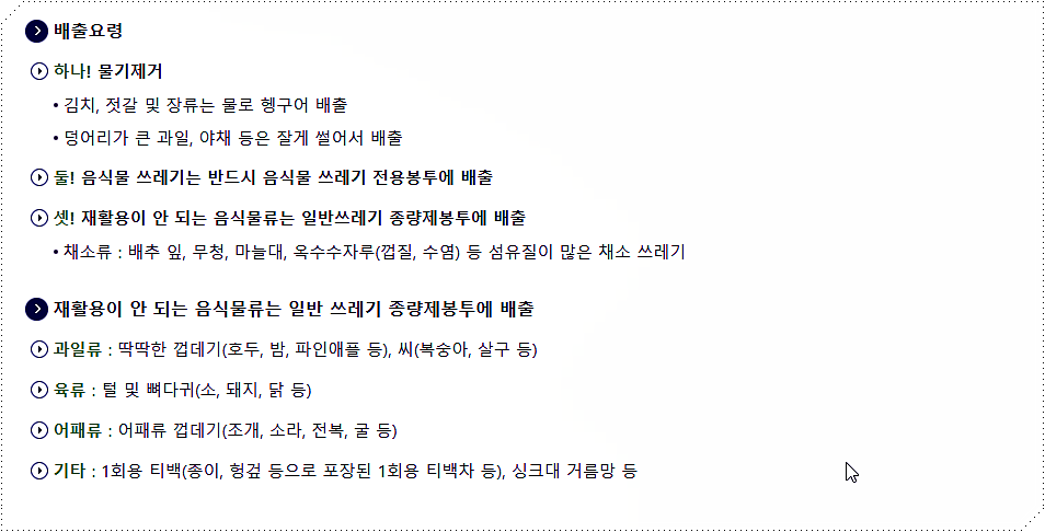 음식물 쓰레기 배출 요령
