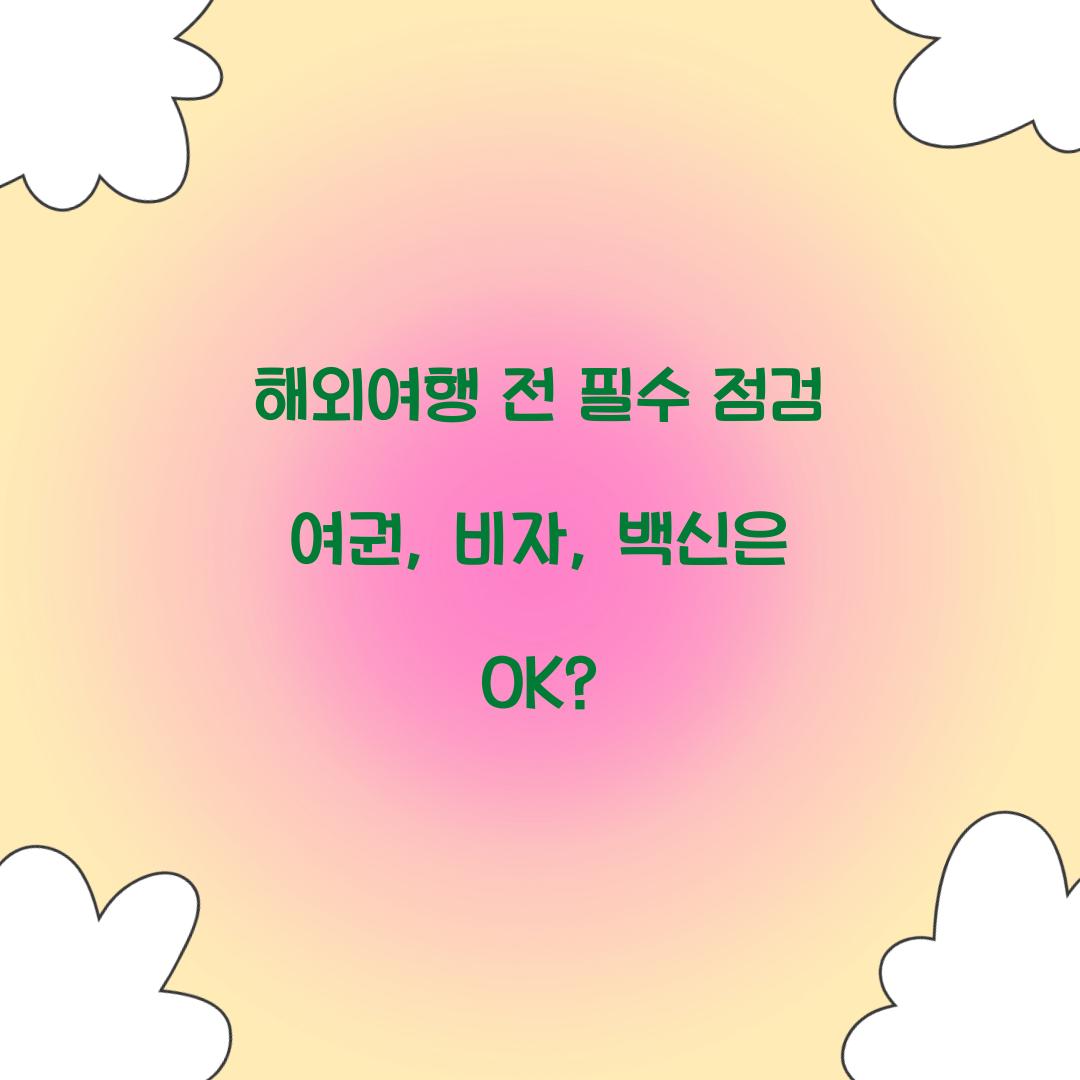 해외여행 전 필수 점검