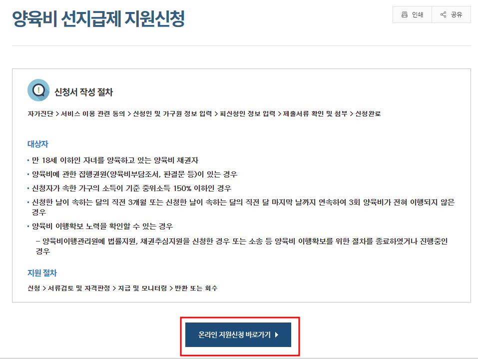 양육비 선지급제란? 양육비 선지급제 신청 및 신청방법 양육비 선지급제 신청대상 및 조건 안내