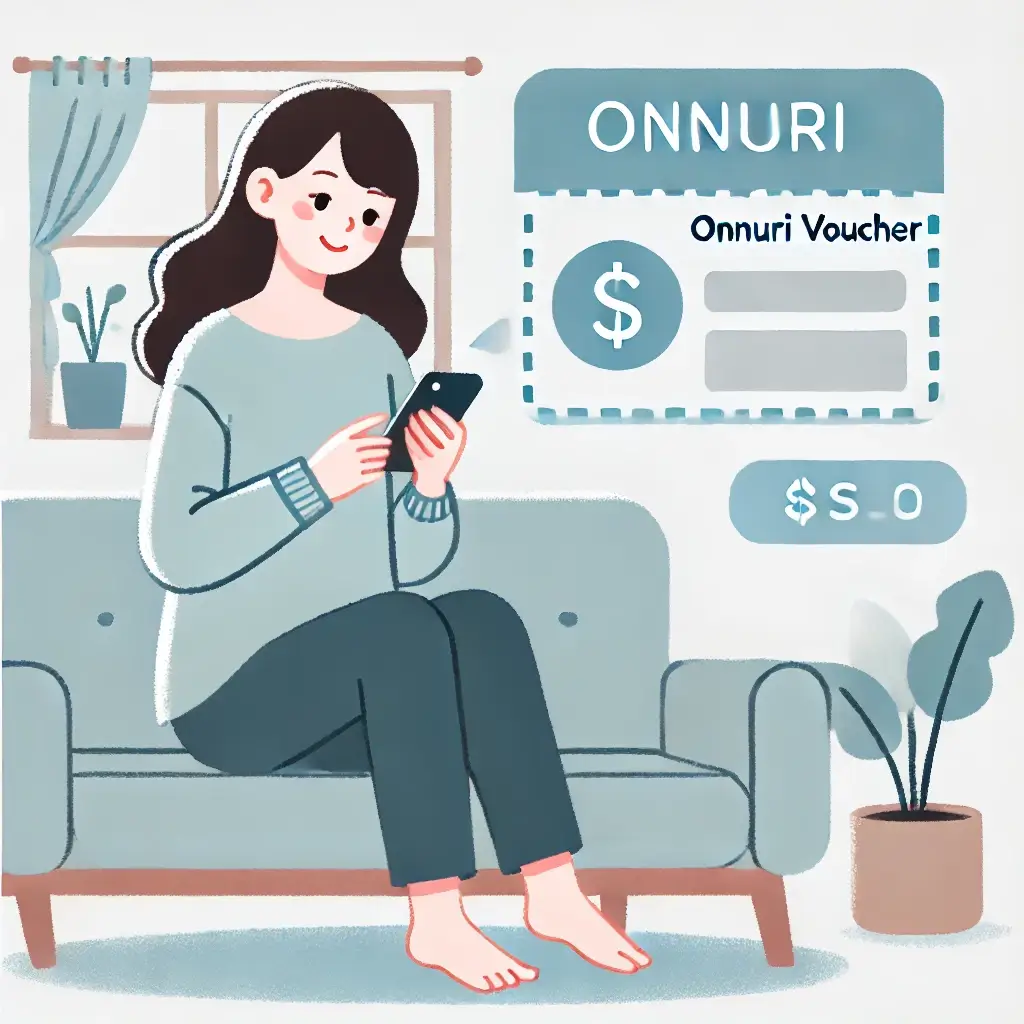 여성이 온누리상품권 잔액을 모바일 앱에서 확인하는 모습