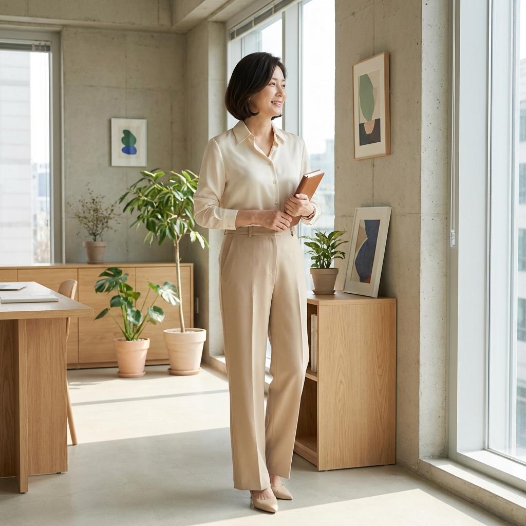 50대 하체 비만 커버하는 와이드 팬츠 고르는 법