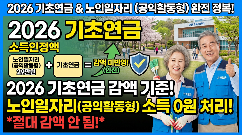 2026 기초연금 노인일자리 공익활동형 감액 안됨