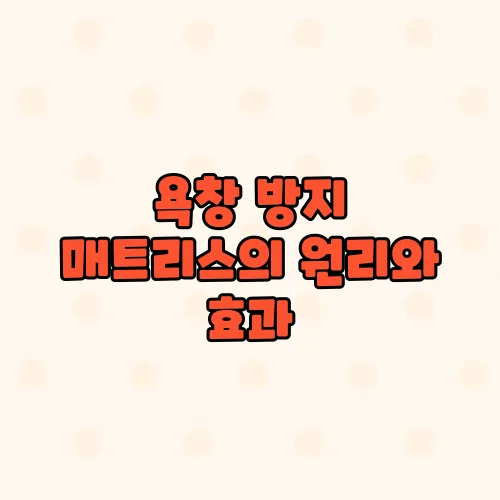 욕창 방지 매트리스의 원리와 효과