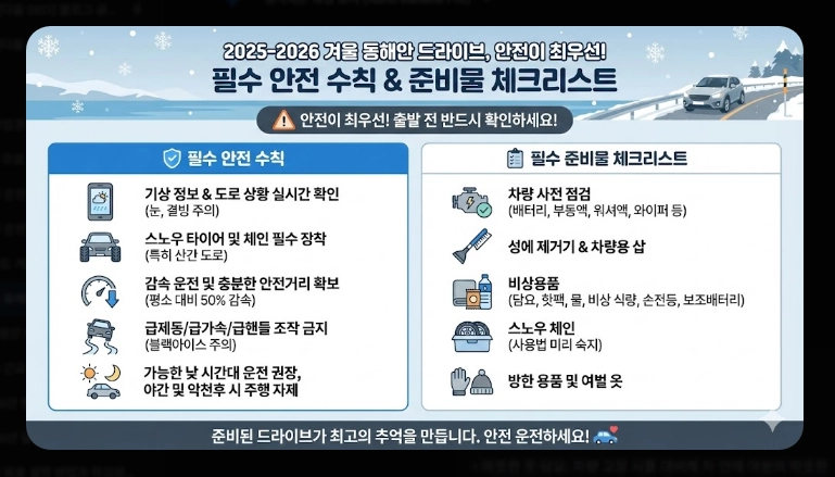 겨울 동해안 드라이브 코스 완벽 가이드