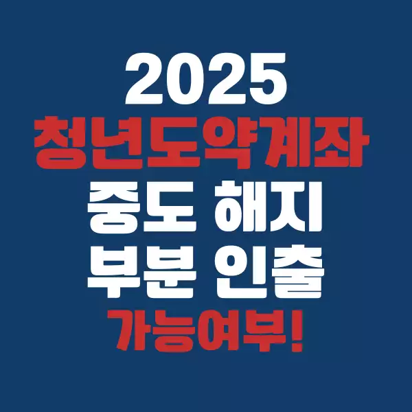 청년도약계좌 중도 해지 시 손해와 부분 인출 가능 여부
