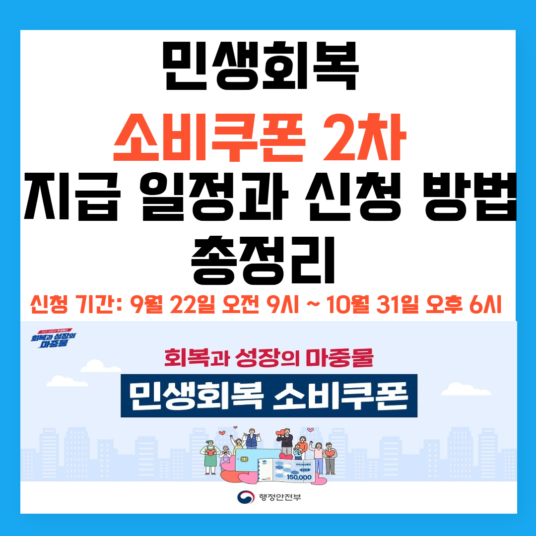 민생회복 소비쿠폰 2차 지급 일정과 신청 방법 총정리