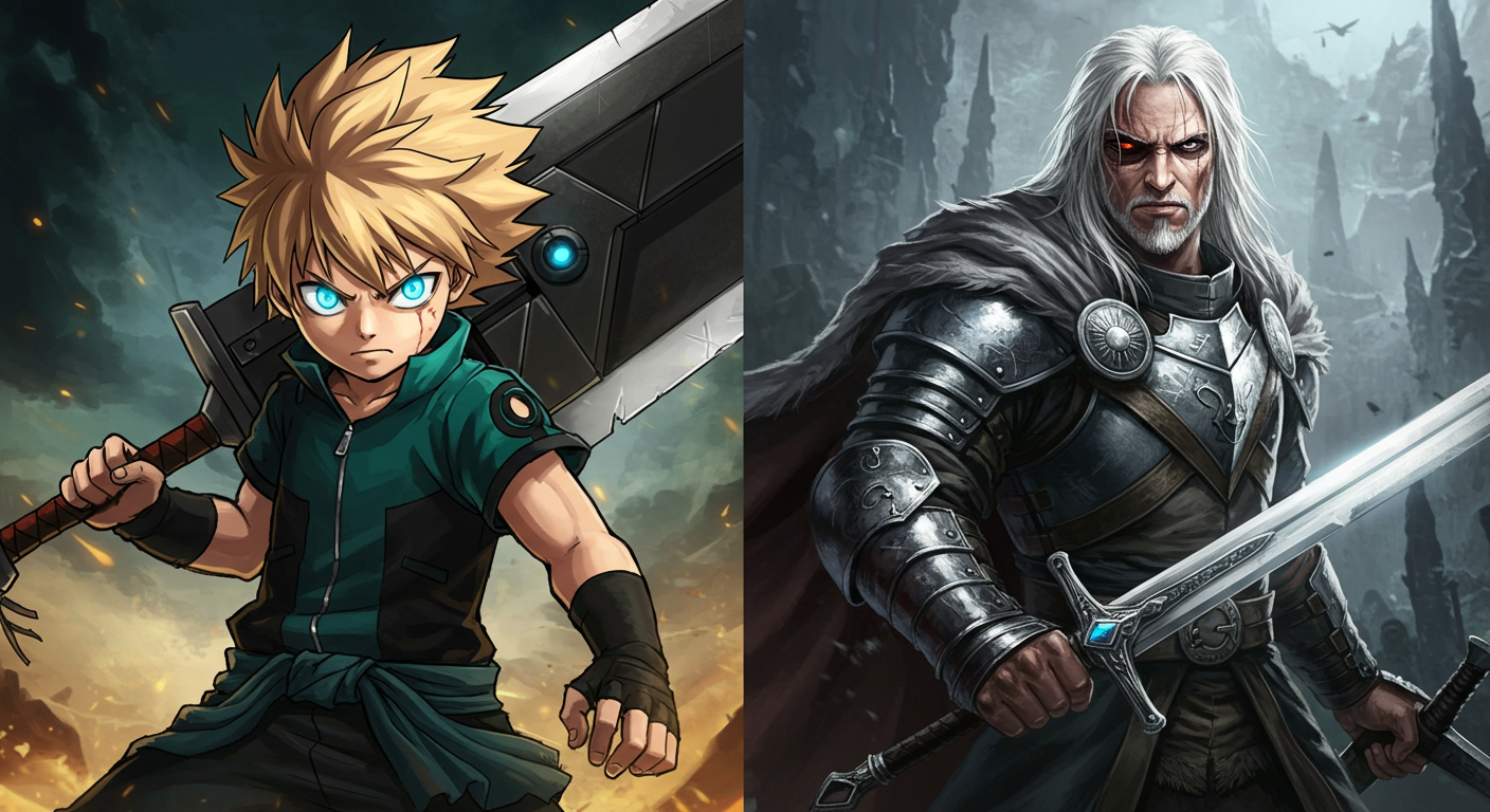 JRPG와 서양 RPG 대표 주인공의 대결 구도