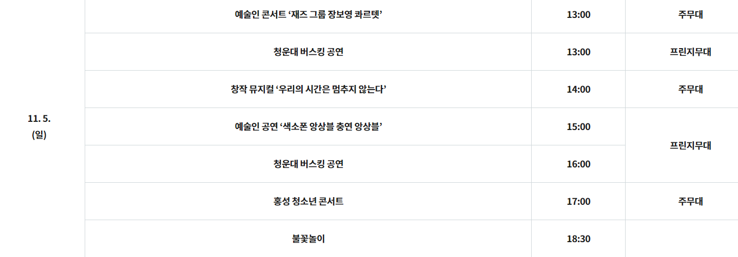 글로벌 바베큐페스티벌 행사일정 5일 일요일