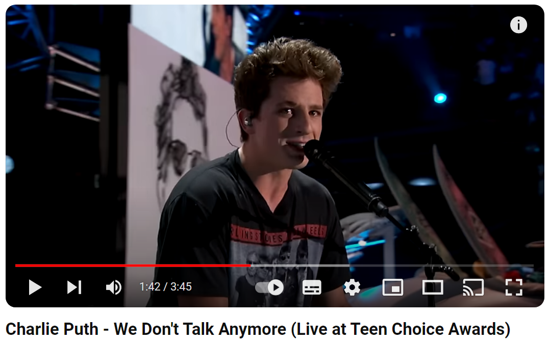 찰리-푸스-We-Don&rsquo;t-Talk-Anymore