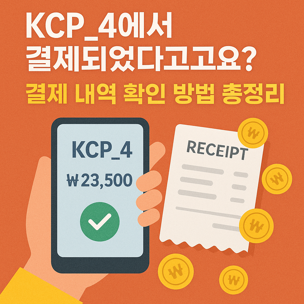 KCP_4에서 결제되었다고요? 결제 내역 확인 방법 총정리 관련 사진