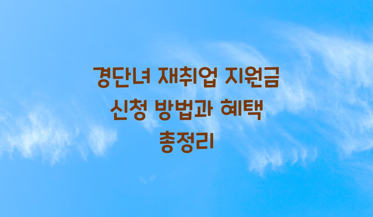 경단녀 재취업 지원금