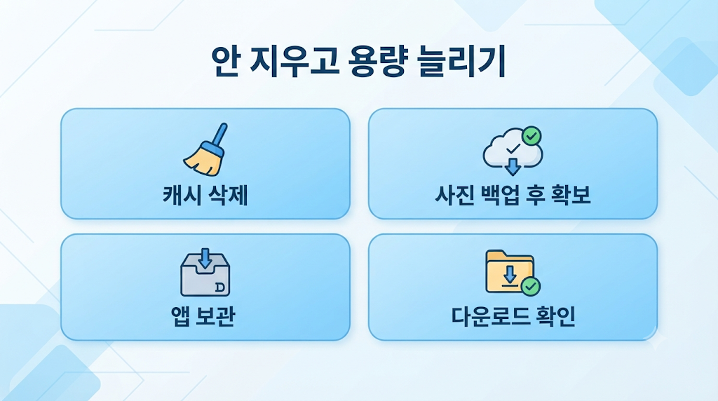안 지워도 되는 안드로이드 저장공간 정리 방법