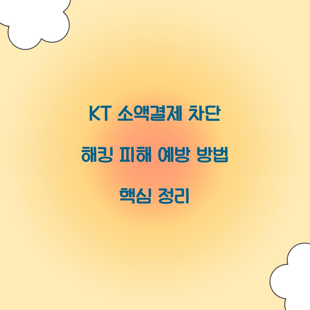 KT 소액결제 차단