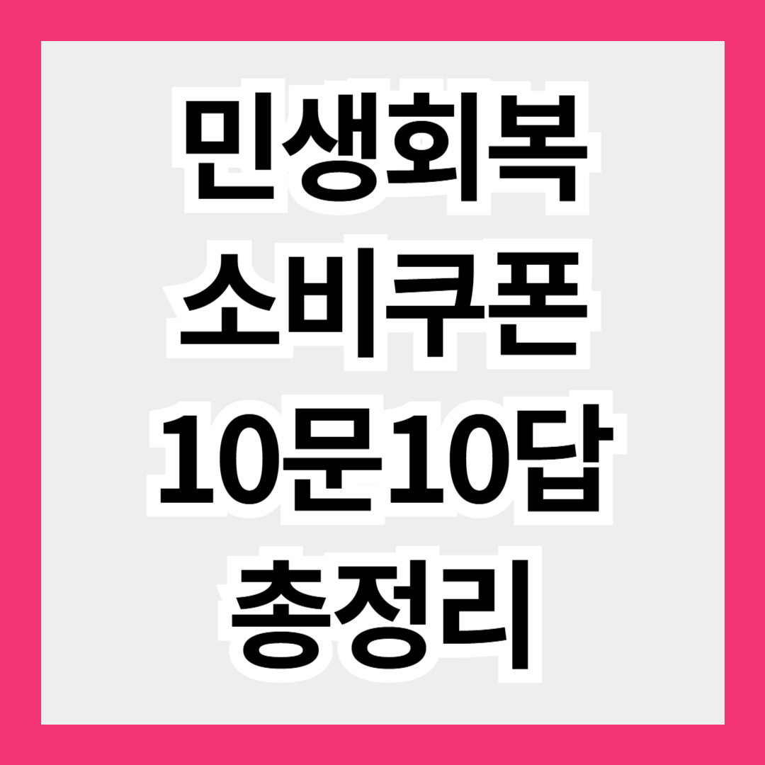 신생아부터 군인까지… 민생 회복 소비쿠폰 10문 10답 총정리
