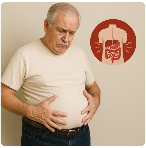 노년 의 복부 비만 주의 이미지