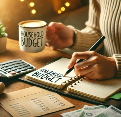 가계부 작성중인 사람