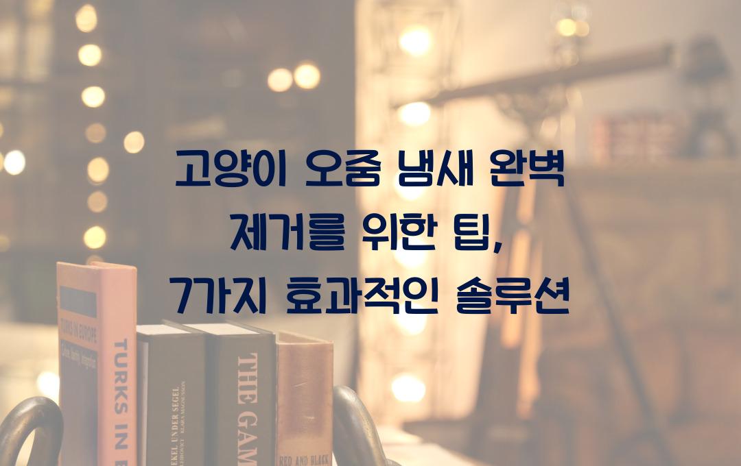 고양이 오줌 냄새 완벽 제거를 위한 팁