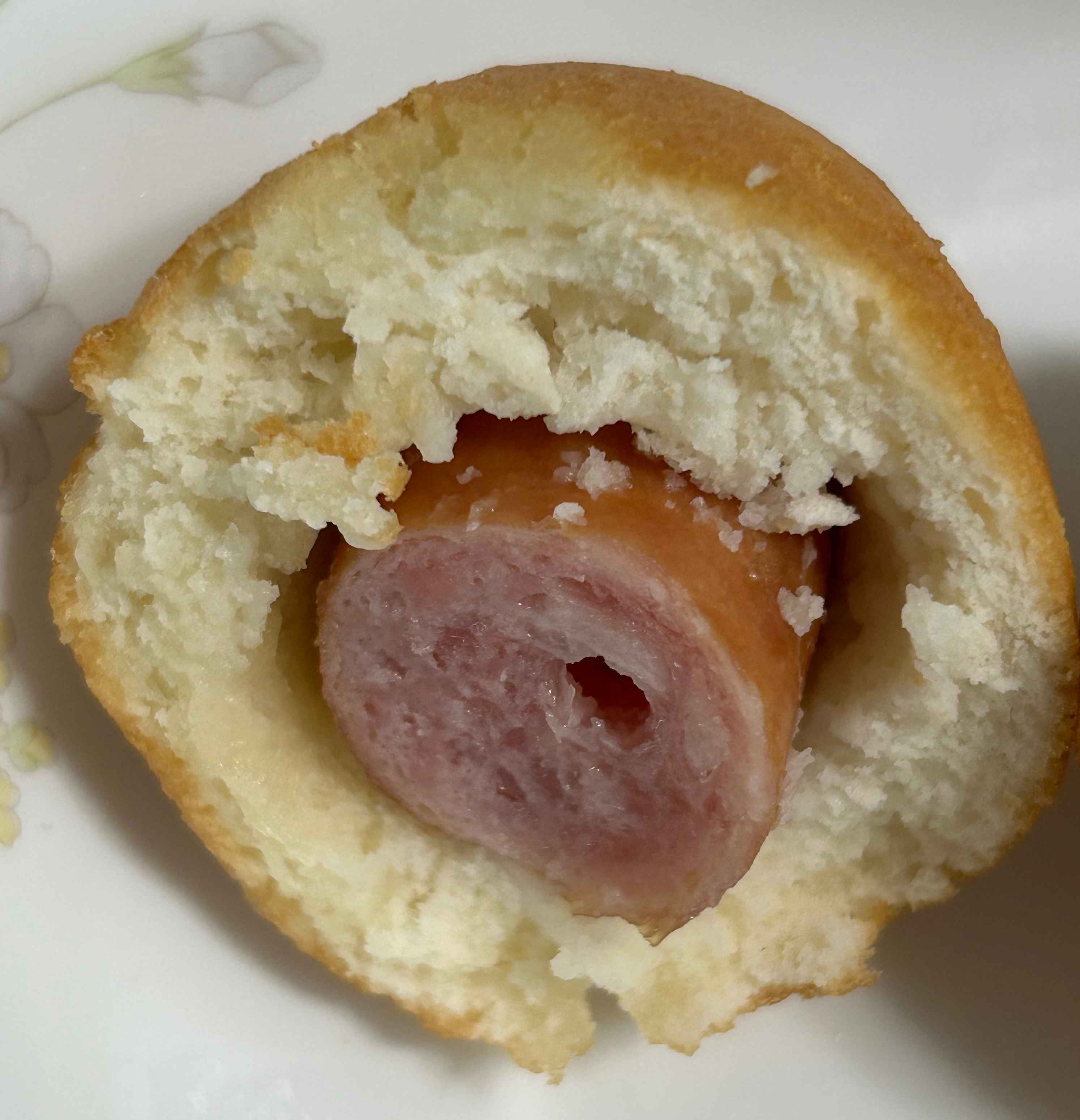 핫도그 단면 확대