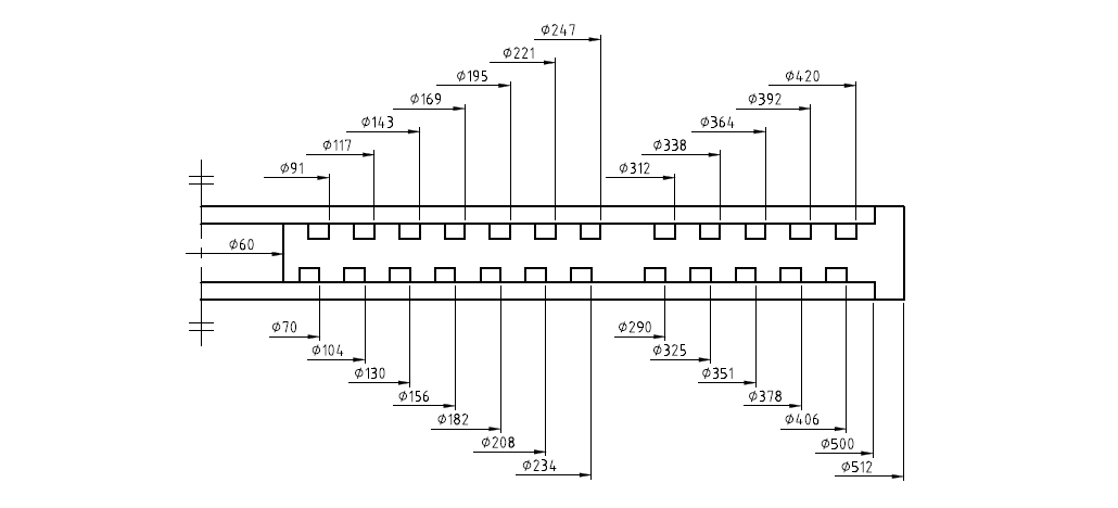 대칭-도형-다수의-지름-치수-기입