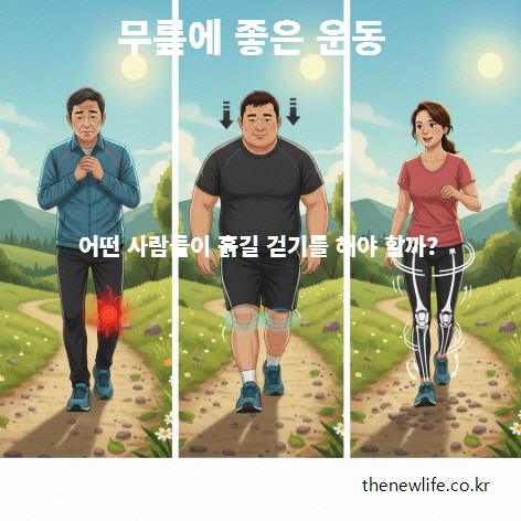 무릎 통증, 과체중, 하체 근력이 약한 사람들이 흙길 걷기를 해야 하는 이유