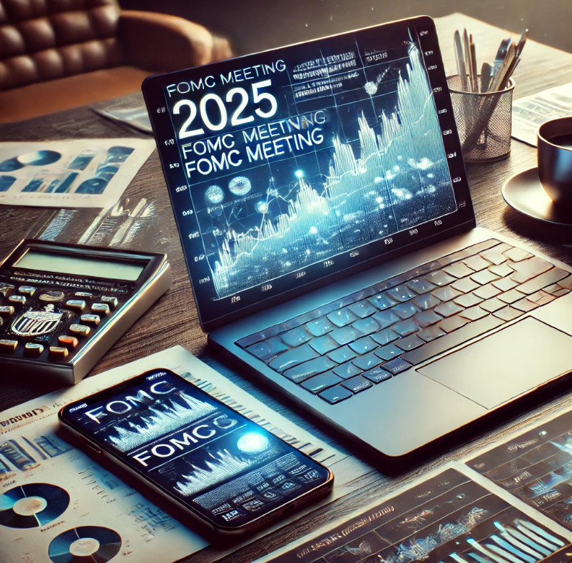 책상에 노트북과 계산기 그리고 휴대폰 있는 모습