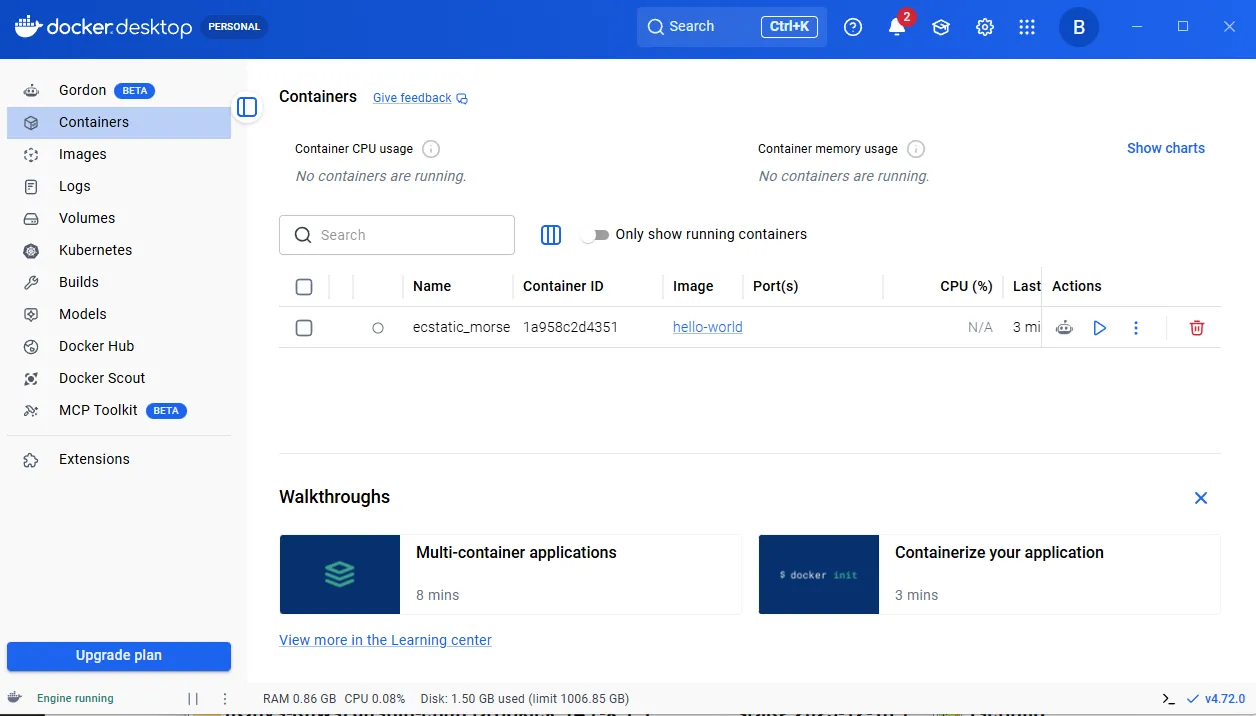 Docker hello-world