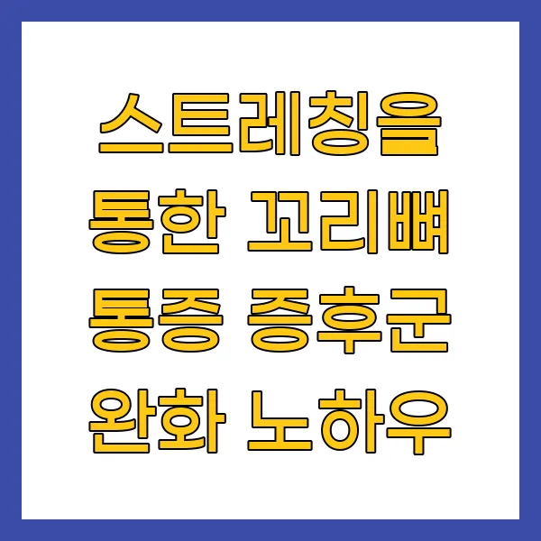 스트레칭을 통한 꼬리뼈 통증 증후군 완화 노하우