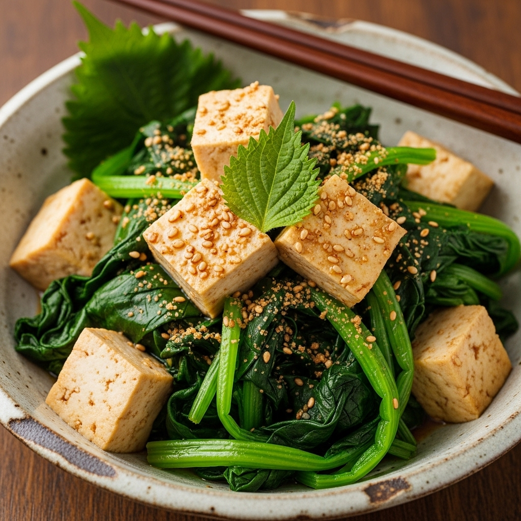 두부와 시금치 샐러드